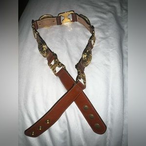 Vintage 90s Brown & Gold Belt